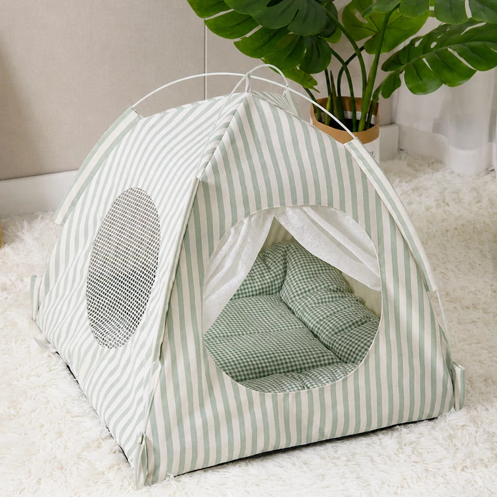 Indoor Tent Bed for Cats & Dogs with Washable Cover