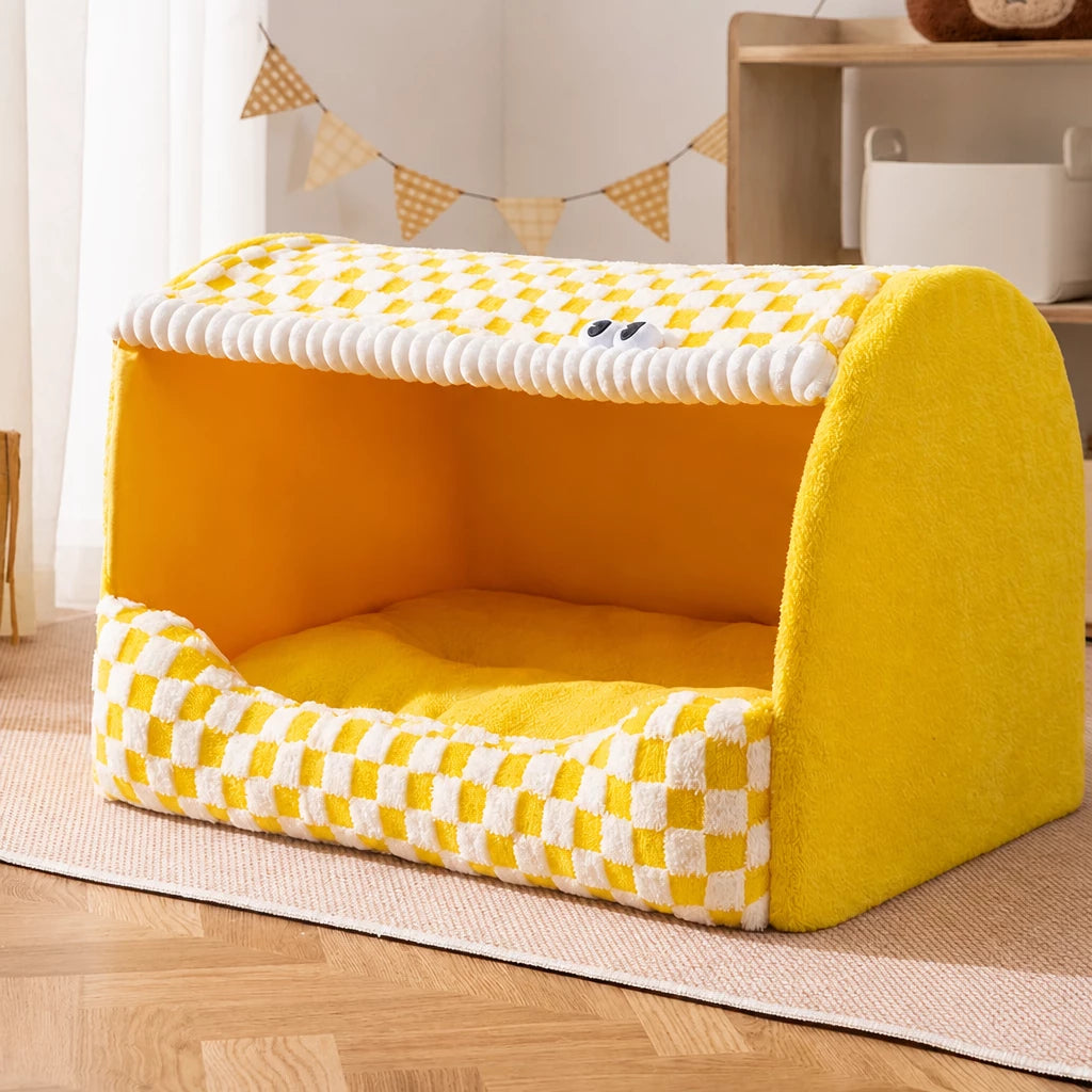Enclosed Cat & Dog Bed with Removable, Washable Pad