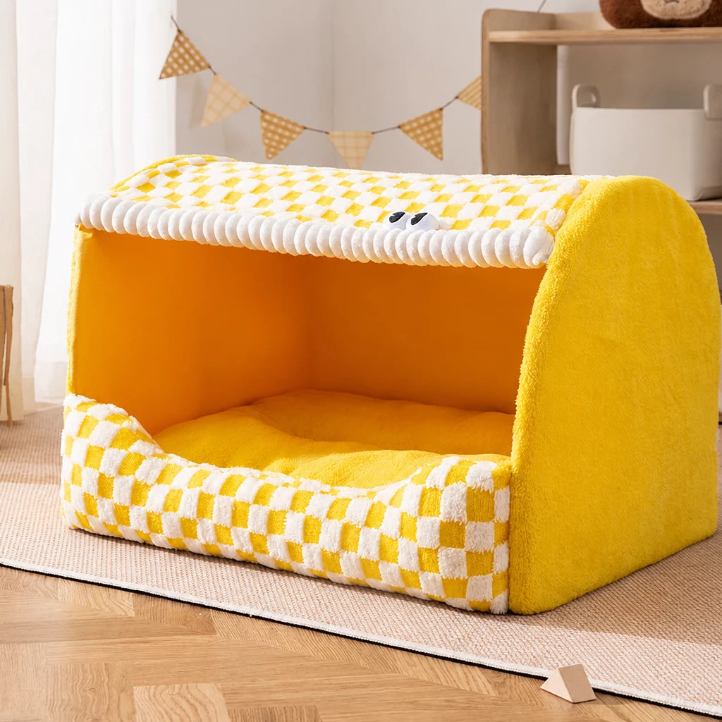 Enclosed Cat & Dog Bed with Removable, Washable Pad