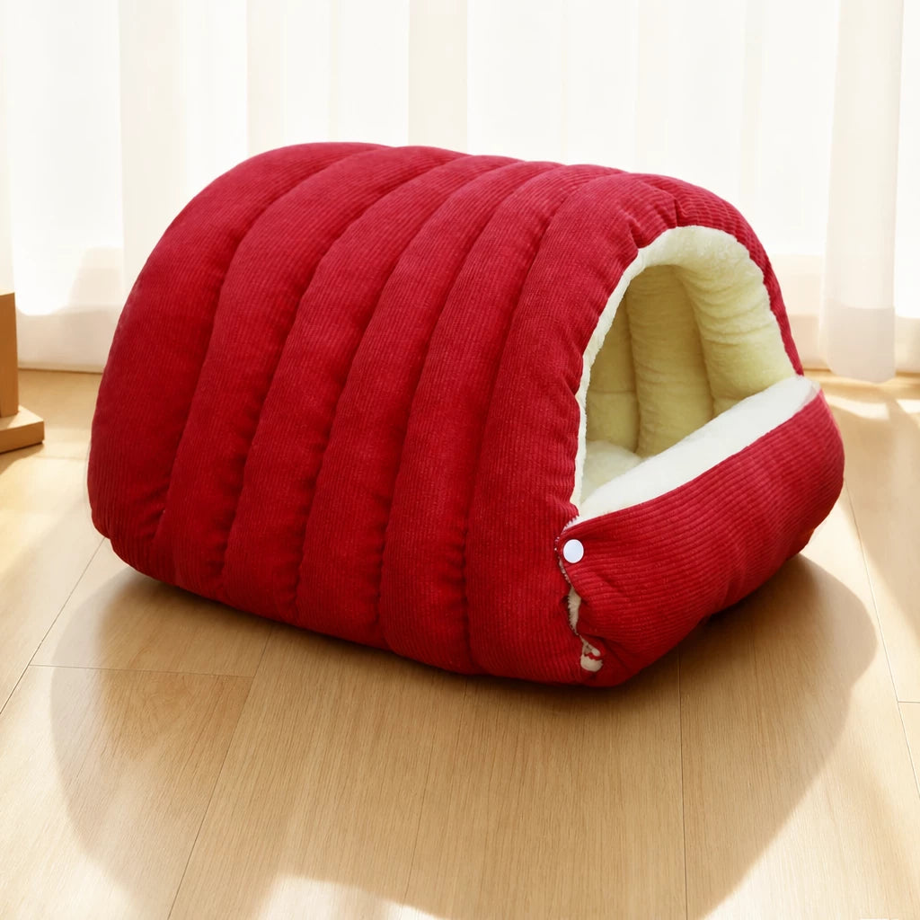 Semi-Enclosed EPE Foam Pet Bed with Snap-Button Design