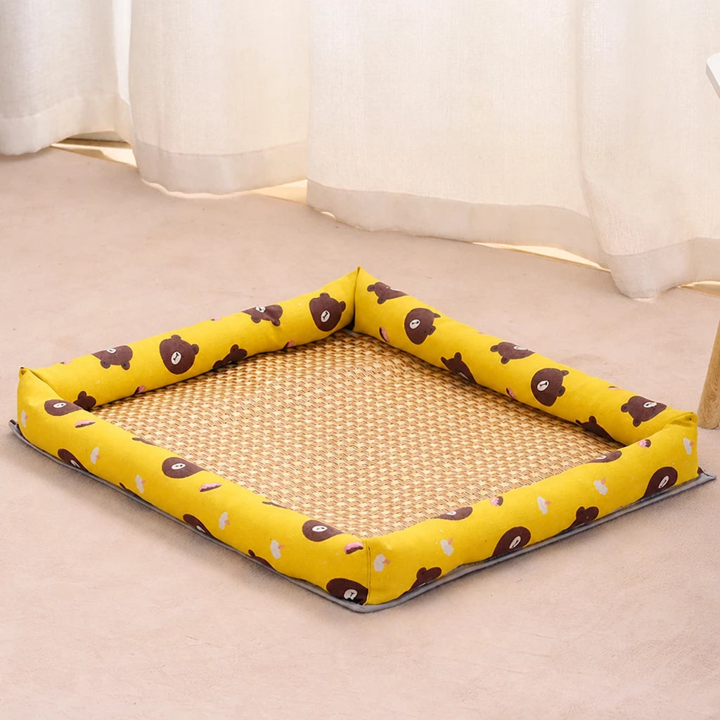 Year-Round Woven Pet Bed Mat for Dogs & Cats