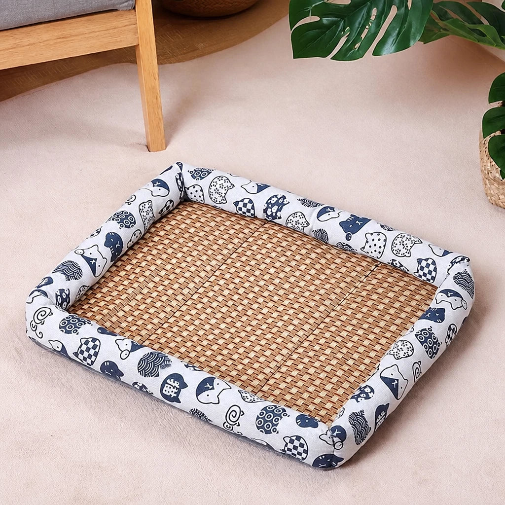 Year-Round Woven Pet Bed Mat for Dogs & Cats