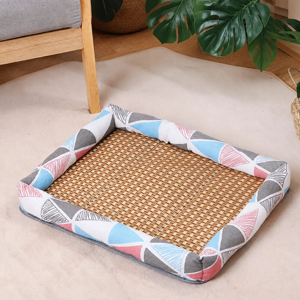 Year-Round Woven Pet Bed Mat for Dogs & Cats