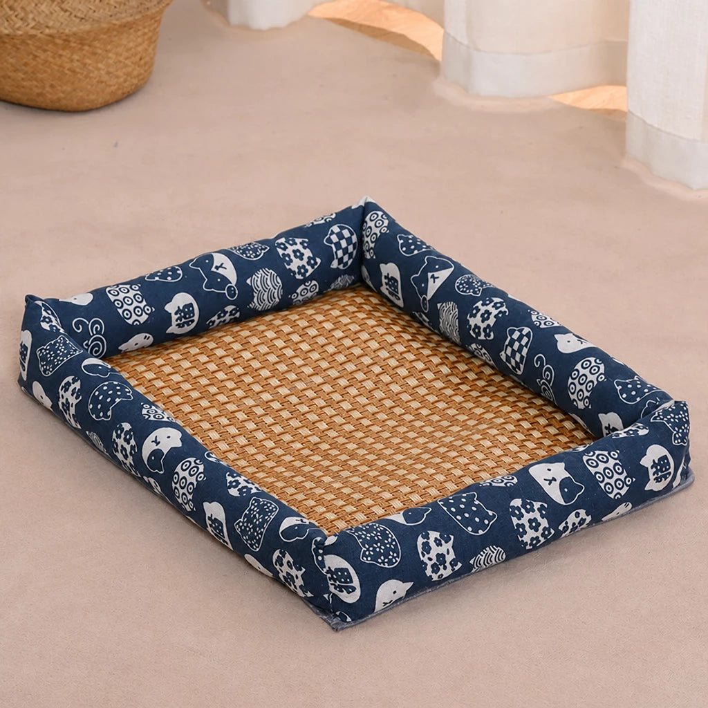 Year-Round Woven Pet Bed Mat for Dogs & Cats