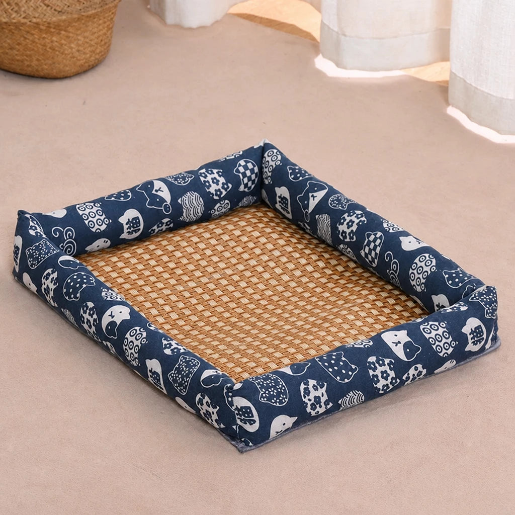 Year-Round Woven Pet Bed Mat for Dogs & Cats