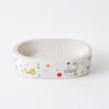 White Deep-Flute Corrugated Paper Cat Scratcher Bed