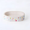 White Deep-Flute Corrugated Paper Cat Scratcher Bed