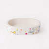 White Deep-Flute Corrugated Paper Cat Scratcher Bed
