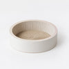 White Deep-Flute Corrugated Paper Cat Scratcher Bed