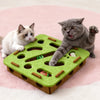 Plush Square Cat Toy with Three Bells