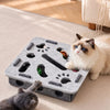 Plush Square Cat Toy with Three Bells