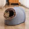 Enclosed Plush Pet Bed for Cats and Small Dogs