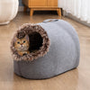 Enclosed Plush Pet Bed for Cats and Small Dogs
