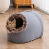 Enclosed Plush Pet Bed for Cats and Small Dogs