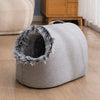 Enclosed Plush Pet Bed for Cats and Small Dogs