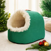 Enclosed Plush Pet Bed for Cats and Small Dogs