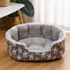Semi-Enclosed Plush Pet Bed for Cats and Small Dogs