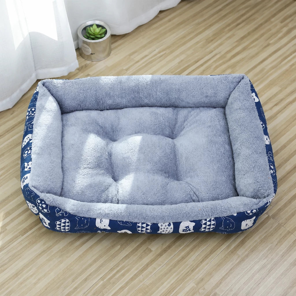 Rectangular Padded Pet Bed for Dogs and Cats