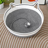 Faux Cotton-Linen Cat Bed with Built-In Scratcher