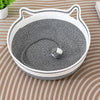 Faux Cotton-Linen Cat Bed with Built-In Scratcher