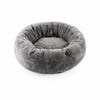 Round Faux Plush Pet Bed for Cats and Dogs Up to 38 lb