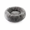 Round Faux Plush Pet Bed for Cats and Dogs Up to 38 lb