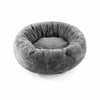 Round Faux Plush Pet Bed for Cats and Dogs Up to 38 lb