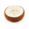 Round Faux Plush Pet Bed for Cats and Dogs Up to 38 lb