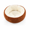 Round Faux Plush Pet Bed for Cats and Dogs Up to 38 lb