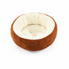 Round Faux Plush Pet Bed for Cats and Dogs Up to 38 lb