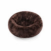 Round Faux Plush Pet Bed for Cats and Dogs Up to 38 lb