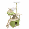Wooden Cat Tree with Scratching Post and Hideaway