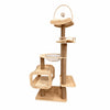 Wooden Cat Tree with Scratching Post and Hideaway