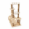 Wooden Cat Tree with Scratching Post and Hideaway