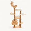 Wooden Cat Tree with Scratching Post and Hideaway