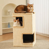 Two-Level Square Sisal Cat Scratcher Barrel with Resting Space