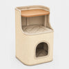 Two-Level Square Sisal Cat Scratcher Barrel with Resting Space