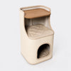 Two-Level Square Sisal Cat Scratcher Barrel with Resting Space