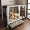 Indoor Dog Crate with Integrated Toilet Area