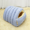 Enclosed Plush Pet Bed for Cats and Small Dogs