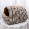 Enclosed Plush Pet Bed for Cats and Small Dogs
