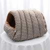 Enclosed Plush Pet Bed for Cats and Small Dogs
