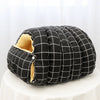 Enclosed Plush Pet Bed for Cats and Small Dogs