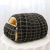 Enclosed Plush Pet Bed for Cats and Small Dogs
