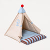 Semi-Enclosed All-Season Cotton-Linen Pet Bed for Cats and Small Dogs