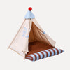 Semi-Enclosed All-Season Cotton-Linen Pet Bed for Cats and Small Dogs