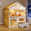 Multi-Tier Enclosed Cat Condo with Litter Area