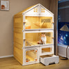 Multi-Tier Enclosed Cat Condo with Litter Area