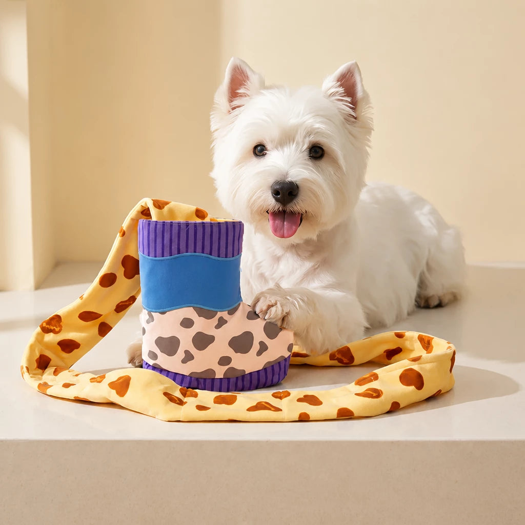 Dog Boot-Shaped Snuffle Toy with Treat Pockets and Squeaker