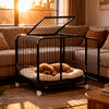 Heavy-Duty Iron Dog Crate with Bottom Tray